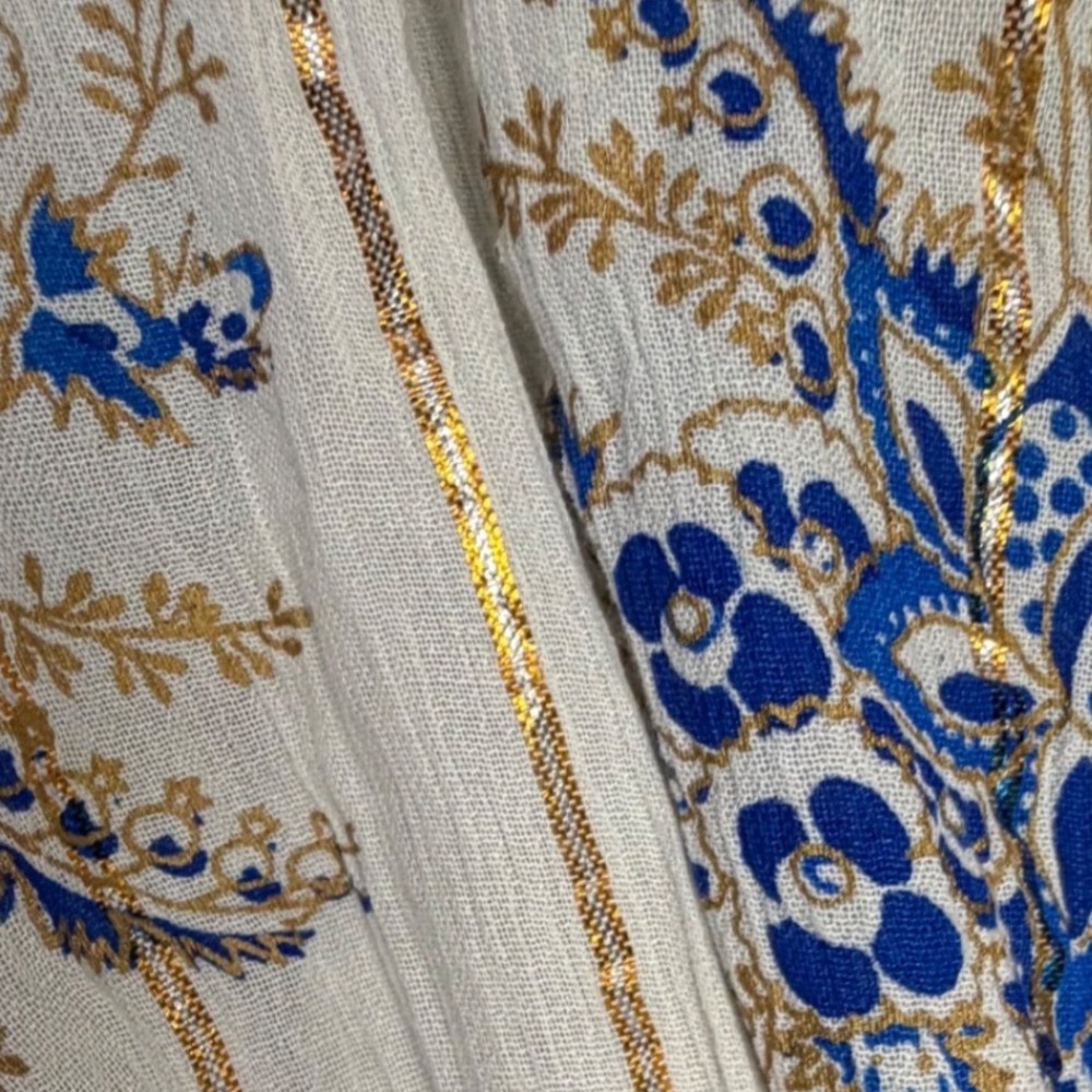 Anthropologie Me 2 Magic Tiered Dress Womens XL Blue Embroidered Tassel Tie Boho - Picture 4 of 15